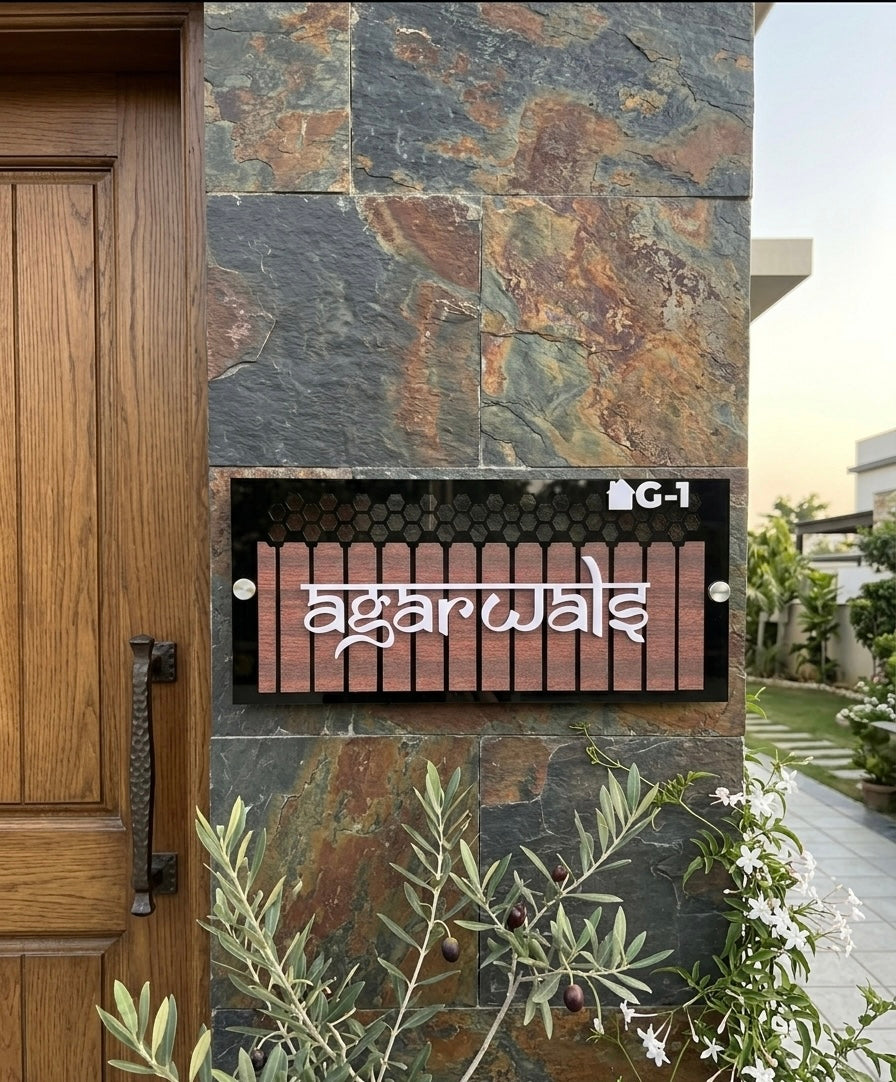 Honey Comb Name Plate